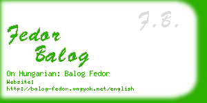 fedor balog business card